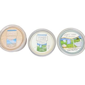Yankee Candle Scenterpiece Easy MeltCup Lot 3 Clean Cotton Sun & Sand Wax Melts